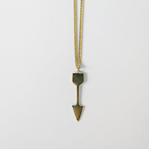 Fair Trade Arrow Pendant Brass Necklace