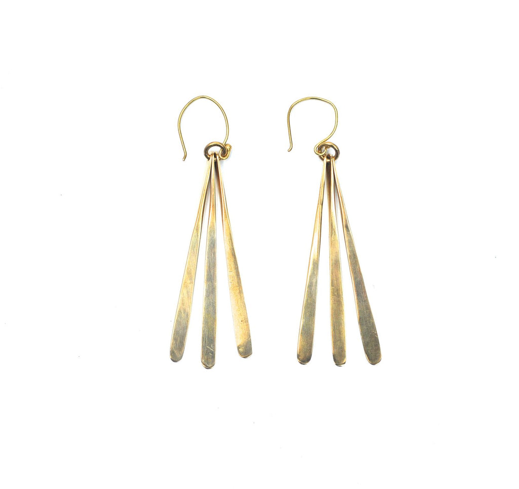 Cascade Brass Earrings