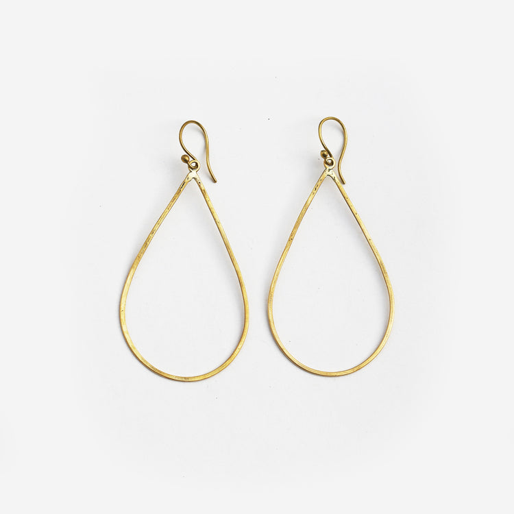 Tear Drop Brass Earrings