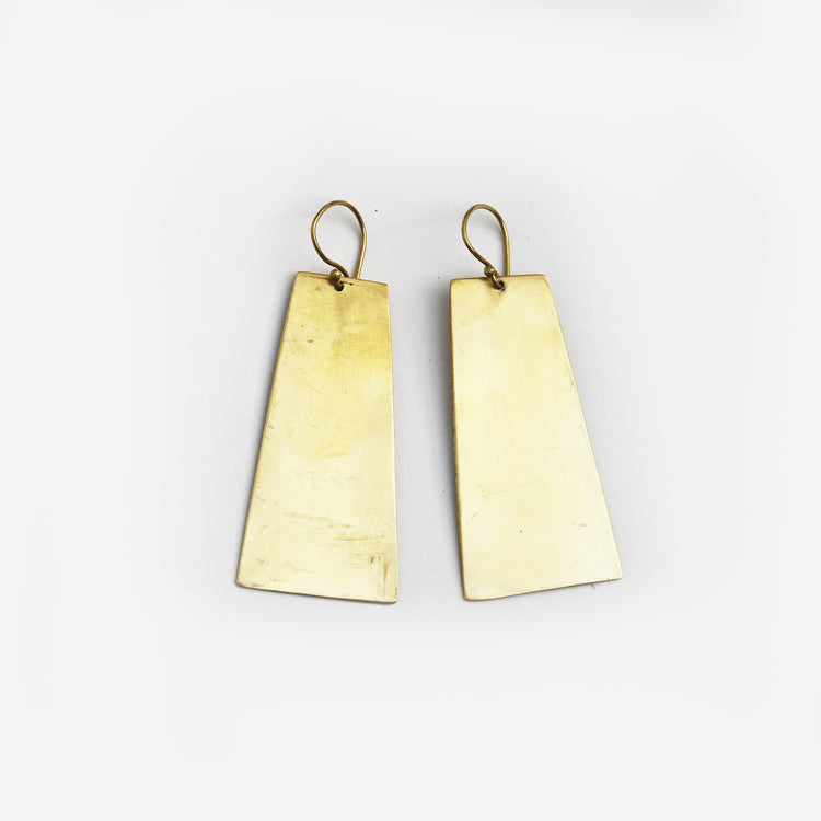 Shield Brass Earrings