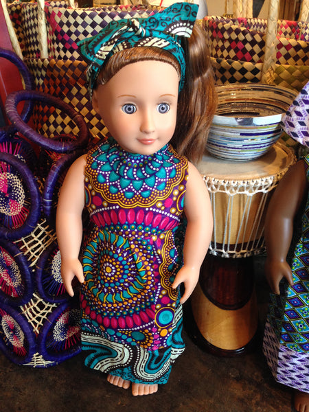 Doll Dress & Head Wrap Set