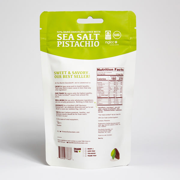 Dark Chocolate with Organic Pistachios & Sea Salt