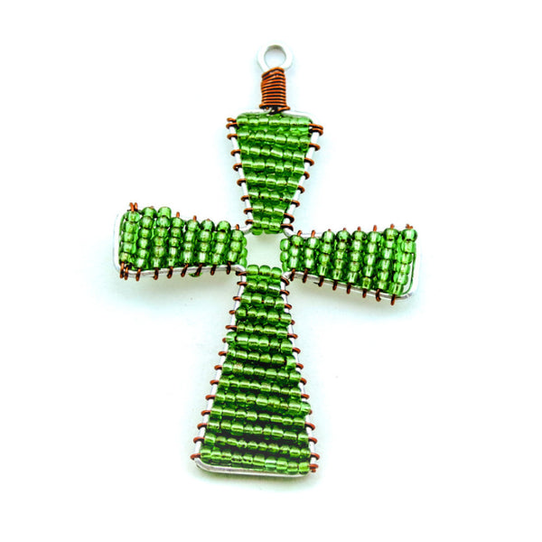 Glass Bead Cross Ornament