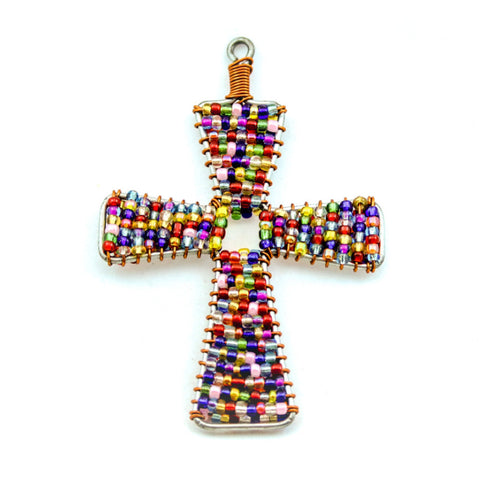 Glass Bead Cross Ornament