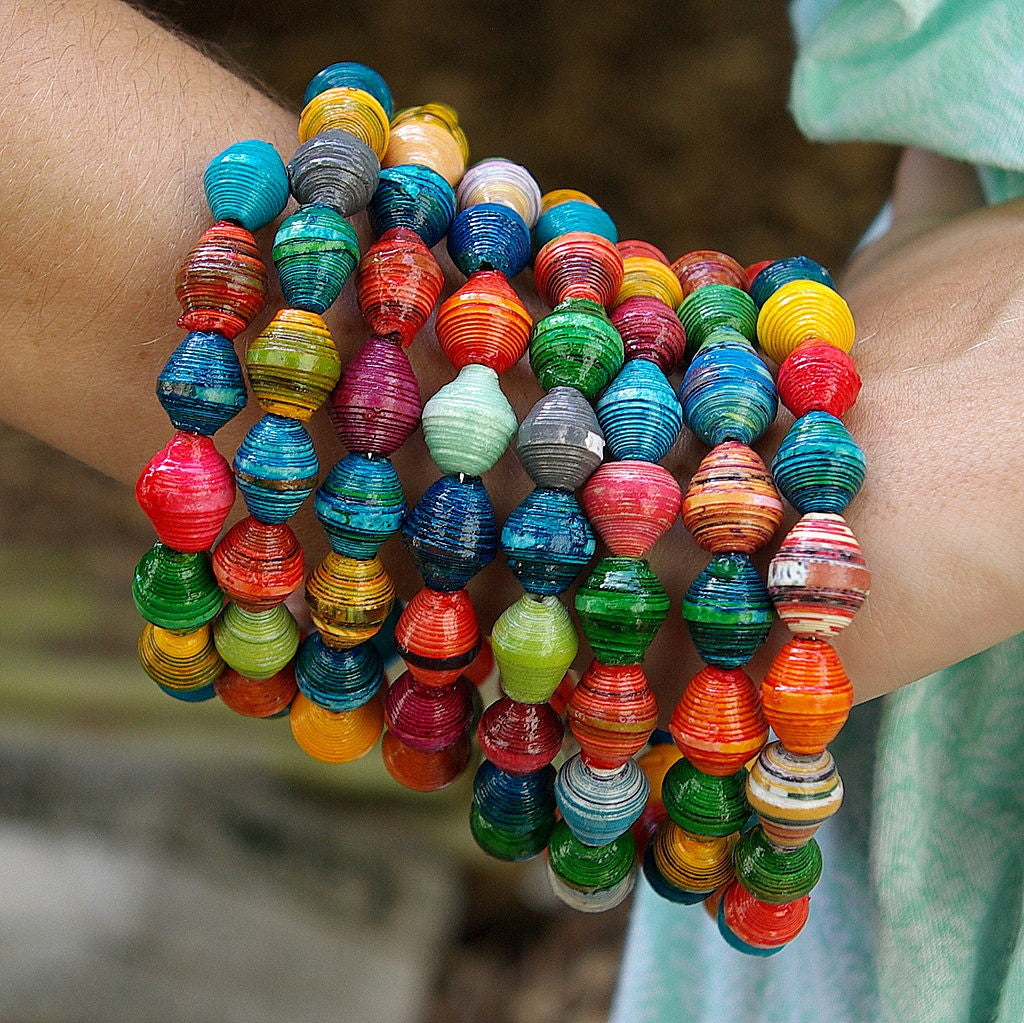 KANZI Recycled Paper Bead Bangle