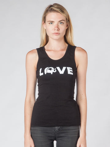 Elephant Love Black Tank Top