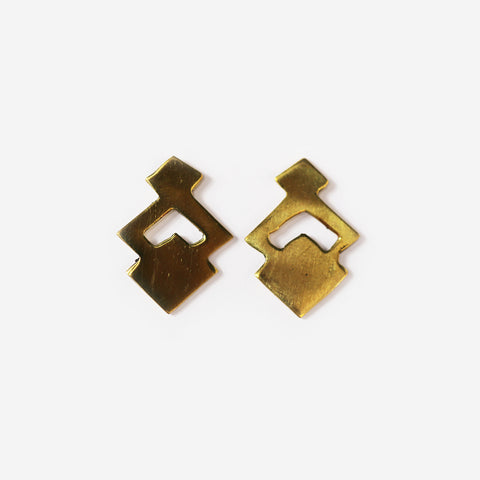 Amara Brass Stud Earrings