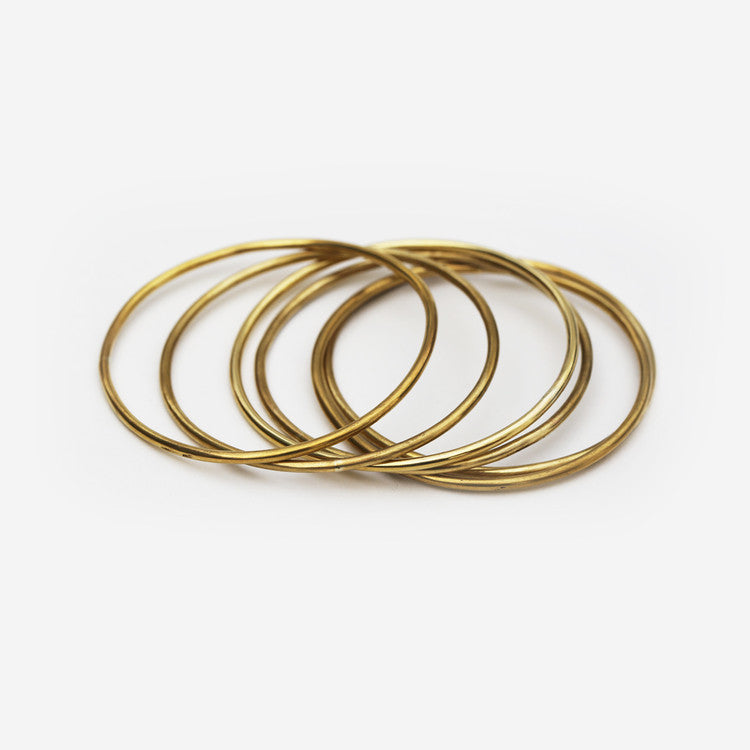 Thin Brass Bangle Bracelet Set of 3