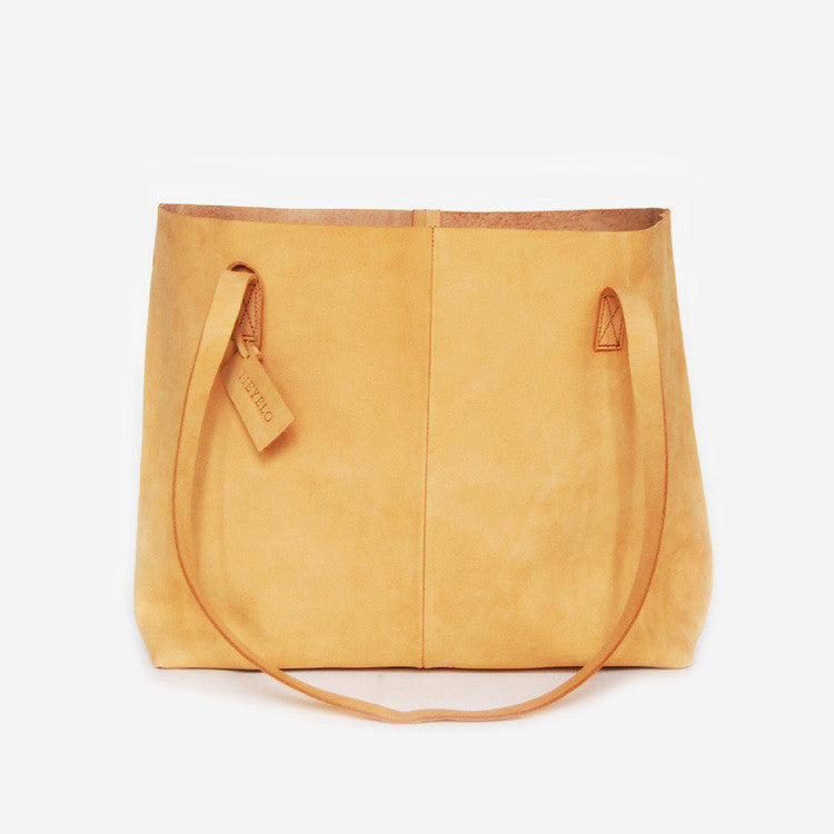 Nubuck Leather Wide Tote