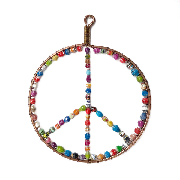 Paper Bead Peace Sign Ornament