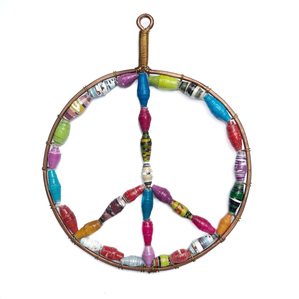 Paper Bead Peace Sign Ornament