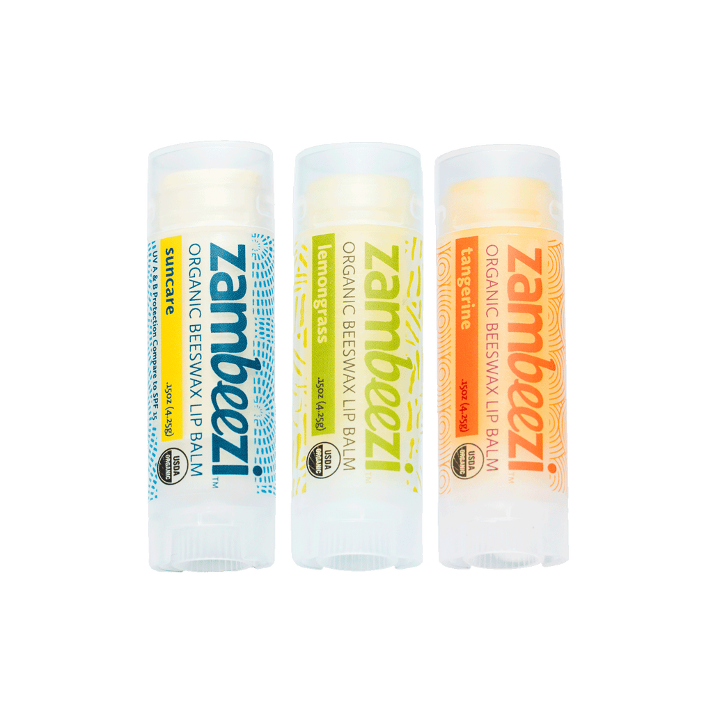 Zambeezi Organic Beeswax Lip Balm Variety Pack of 3 – KANZI®