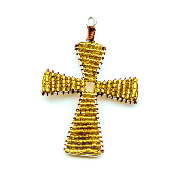 Glass Bead Cross Ornament