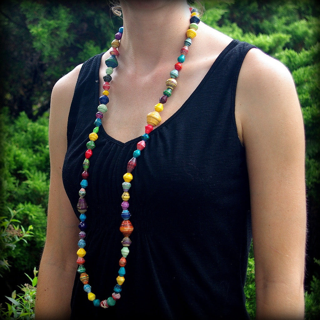 KANZI Recycled Paper Bead Necklace